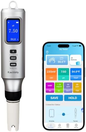 Kactoily 7-in-1 Smart Bluetooth Water Tester Rechargeable pH Meter by kactoily