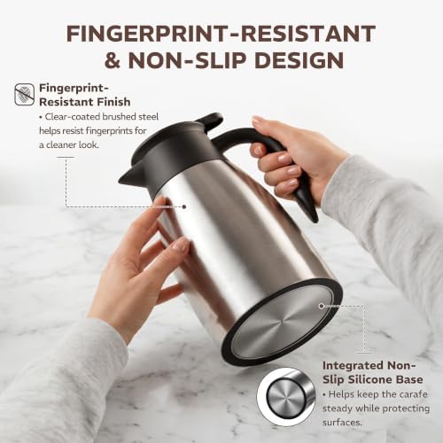 Thermal Coffee Carafe for Keeping Hot – 68OZ Insulated Camping Coffee Pot - Image 5