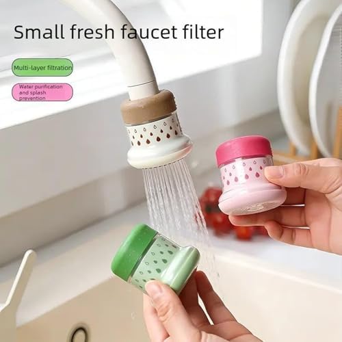 Mini Faucet Water Filter- Multi-Layer Filtration & Splash-Proof Kitchen Purifier, Splash-Proof Softener Parts, Detachable Leak-Proof F́aucet Mount Purifier for Kitchen Bathroom Home (Green) - Image 5