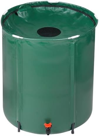 Collapsible Rain Barrel,Portable Water Storage Tank,Collection System Downspout, Water Catcher Container with Filter Spigot Overflow Kit (Green,50 Gallon) by Ynredee