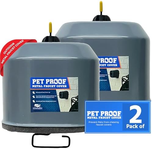 Ductless HVAC Outdoor Faucet Covers - Metal Spigot Protector (Gray, 2 Pack) by ColdFrontProducts