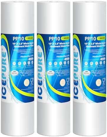ICEPURE 1 Micron 10"x2.5" Whole House Sediment Water Filter PP10 3 Pack by ICEPURE