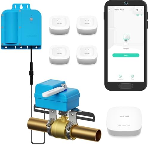 YoLink Water Shutoff Kit: X3 Controller + EVO + 4-Pack Sensors + Hub by YoLink