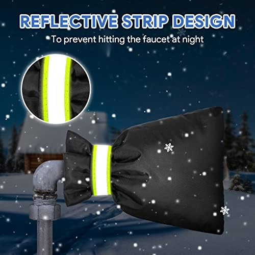 DELUX Outdoor Faucet Covers for Winter 9.05" H X 6.89" W 2 Pack, Outside Garden Faucet Socks for Freeze Protection, Reusable Waterproof Insulated Spigot Cover (Thicker) - Image 2