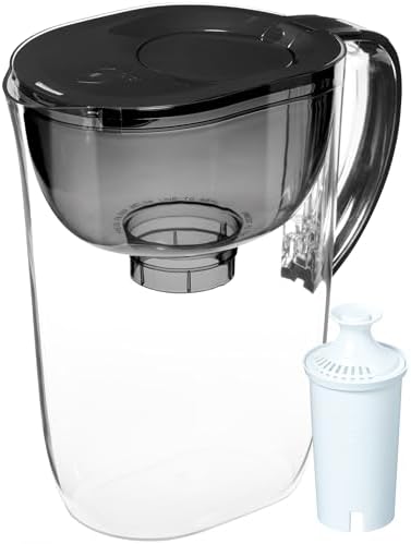 Brita Large 10 Cup Water Filter Pitcher, 1 BritaPlus Filter, Metro, Black - Image 4