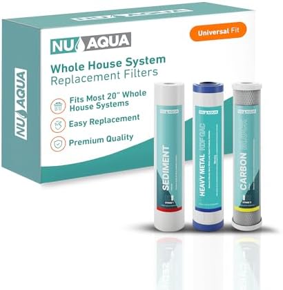 NU Aqua Heavy Metal Whole House Water Filter System Replacement Set - 3 Stage Kit - Sediment, KDF Granular Activated, and Carbon Block Filters by NUAqua