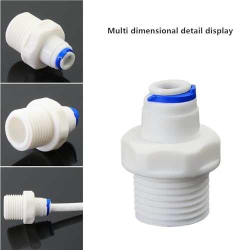 1/2"M to 1/4" Tube Push-Fit Adapter, 5 Pcs - Image 2