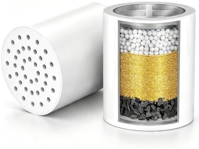 Ontulor Replacement Filter Cartridge (2-Pack) — Compatible with Ontulor Shower Filters; Effectively Removes Residual Chlorine, Heavy Metals, and Impurities by Ontulor
