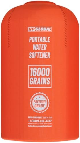 RV Water Softener Portable - 16,000 Grain, 3/4" GHT Fittings, Convenient Water Softener for RVs, Trailers, Boats, Mobile Car Washing, Pressure Washing Cover - Image 2