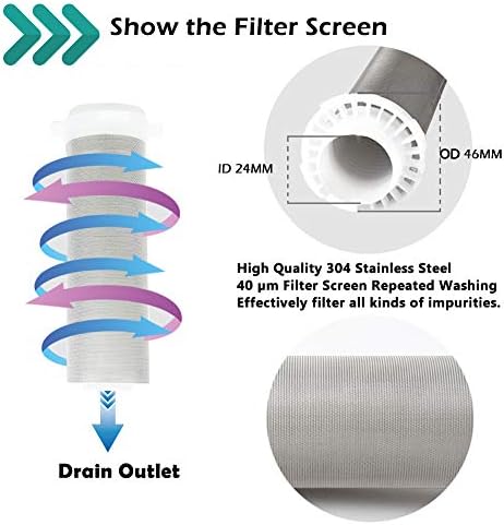 Beduan Reusable Spin Down Sediment Water Filter for Whole House Prefilter Protector,1"Male Thread,3/4"Male & Female Thread,1/2"Male Thread (50 Micron & Pressure Gauge) - Image 4