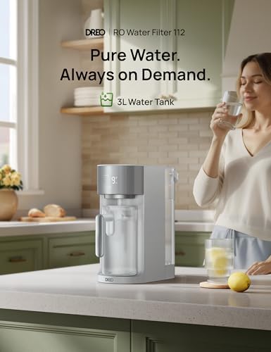 DREO Reverse Osmosis Water Filter Countertop, RO Filtration System, 3:1 Pure to Drain, TDS & Filter Life & Autofill Pitcher, Installation-Free, Self-Cleaning Water Purifier, RO Water Filter - Image 2