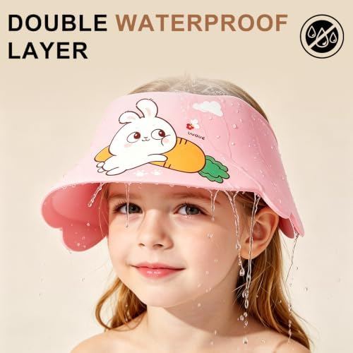 Baby Shower Cap Shield - Adjustable Waterproof Shower Visor for Kids, Soft Baby Hair Washing Shield with Ear Protection, Perfect for Toddlers & Children (Blue) - Image 3
