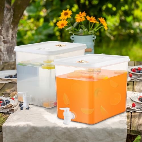 Domensi 10 Pack Drink Dispenser for Fridge with Spigot, 2 Gallon - Image 5