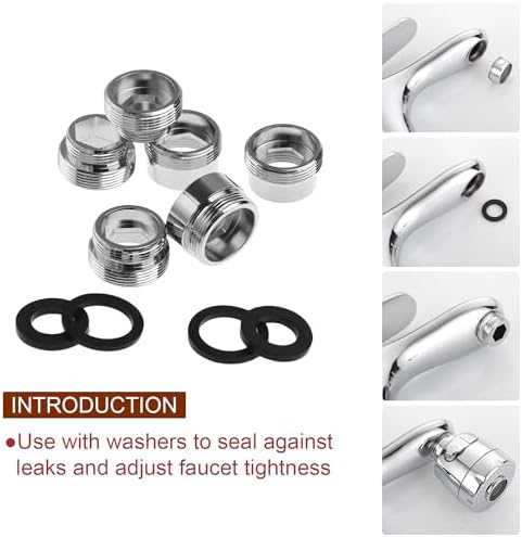 3 pcs Faucet Adapter Kit, Male 0.86in to Female 0.71in Kitchen Aerator Adapter Set, Brass Sink Faucet Adapter for Connecting Garden Hose Water Filter Standard Hose via Diverter - Image 6