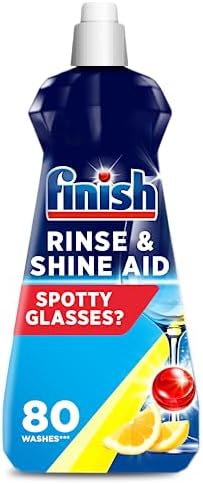 Finish | Finish Dishwasher Rinse & Shine Aid | Lemon| 400ml | For Drier Glasses and Spot Prevention by Finish