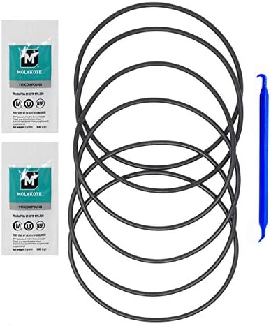 HHRING Fits GXWH40L, GNWH38S, GXWH30C, GXWH35F, GNWH38F (6 Pack) with Dow Molykote 111 O-Ring Lubricant and Scratch Free O-Ring Pick Tool by Kinetic+Wares