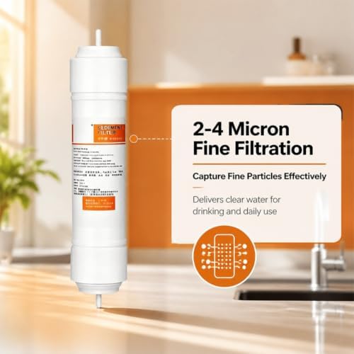 2-Pack 11x2.5" PP Cotton Water Filter, 1/4-inch Quick-Connect Straight Rod,for RO System, Under Sink & Drinking Water Filtration - Image 5