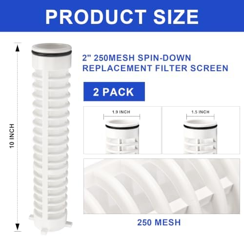 2" 250 Mesh Spin Down Filter Replacement for Rusco Sediment Filter Screen - Image 2