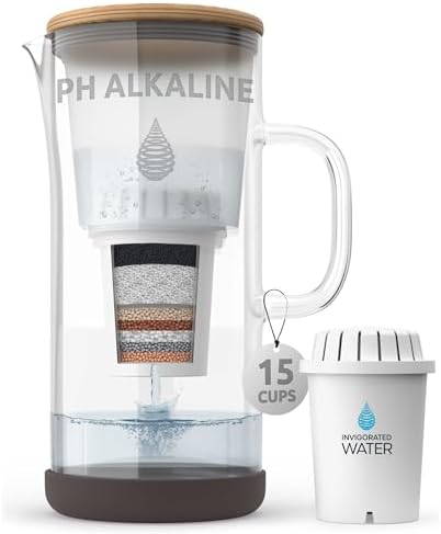Invigorated Water pH Restore Glass Water Filter Pitcher, 15-Cups by InvigoratedWater