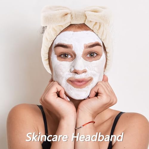 VELSCRUN 6 Pack Spa Headband, Makeup Headband, Face Wash Headbands, Skincare Headbands, Brown Sponge Hair Band Bow Tie Spa Head Band for Washing Face Wristband Set Hair Accessories for Women - Image 4