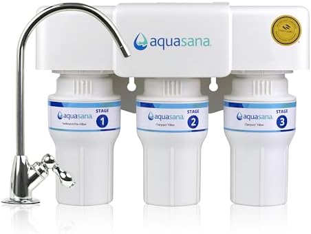 Aquasana Under Sink Water Filter | Claryum 3-Stage Filtration | AQ-6300-CHR by Aquasana