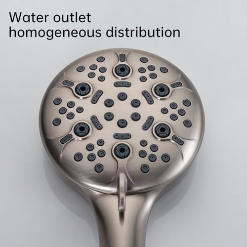 Joyrain Pressure-Boost Shower Head with 8 Settings & Spray Gun, 2-in-1 for High-Pressure Showering and Effortless Tub/Tile/Floor Cleaning, Meets US Standards (Brushed stainless teel) - Image 4