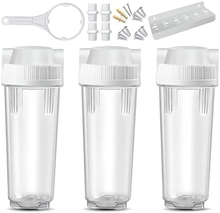 Whole House Water Filter System, 3-Stage Whole Home Water Softener System, 1/2" Ports, for 10'' × 2.5'' Filter cartridges (not Included) by Unknown