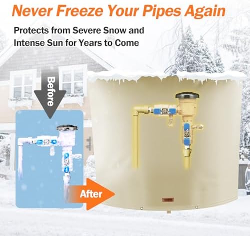 TOHONFOO Backflow Preventer Cover, Pipe Freeze Insulation, 50"Wx40"H, Beige - Image 3