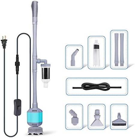 hygger 360GPH Electric Aquarium Gravel Cleaner, 5 in 1 Automatic Fish Tank Cleaning Tool Set Vacuum Water Changer Sand Washer Filter Siphon Adjustable Length 15W by hygger