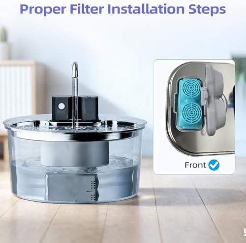 Cat Water Fountain Replacement Filters(6 Filters + 6 Sponges) - Image 4