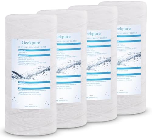 Geekpure Whole House String Wound PP Sediment Filters-4.5" X 10"-5 Micron by Geekpure