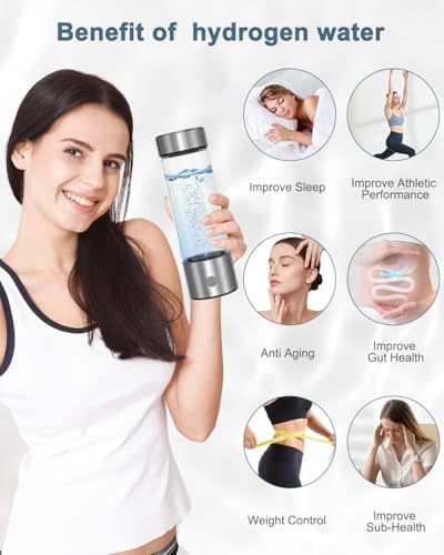 Hydrogen Water Bottle, Portable Rechargeable Hydrogen Water lonizer with SPE/PEM Technology, 3-Min Electrolysis, 460ml Hydrogen Water Bottle Generator for Office, Travel, Home, Fitness - Image 6