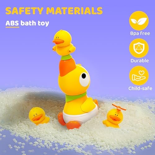 Kids Bath Toys, Kids Bath Shower Head for Bathtub with 1 Adjustable Sprayer, Control the Flow Rinser Kids with 3 Squirting Ducks for Kids in Bathtub Sink - Image 5