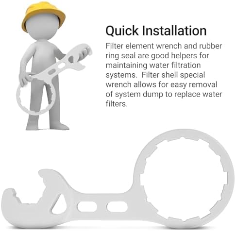 Calvana 2 Water Filter Wrenches with 6 Durable Rubber O-Rings, Compatible with GE Water Systems GXWH20F, GXWH04F, GXRM10RBL, GX1S01R, Quick Installation & Removal Tool, White - Image 5