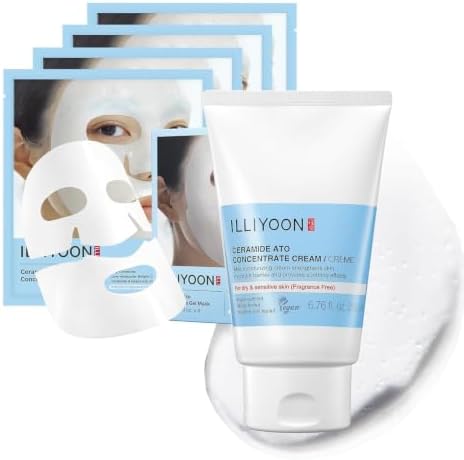 Illiyoon Ceramide Ato Cream 6.76 Fl Oz with Ceramide Ato Gel Mask by ILLIYOON