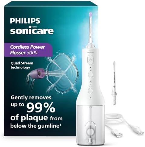 Philips Sonicare Cordless Power Flosser 3000, Water Flosser, 2 Nozzles by PhilipsSonicare