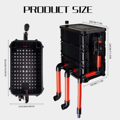 3-Layer Aquarium Fish Tank Filter Box, 25W Pump, 10-55 Gal Tanks, 11.5x11x7.1in - Image 3