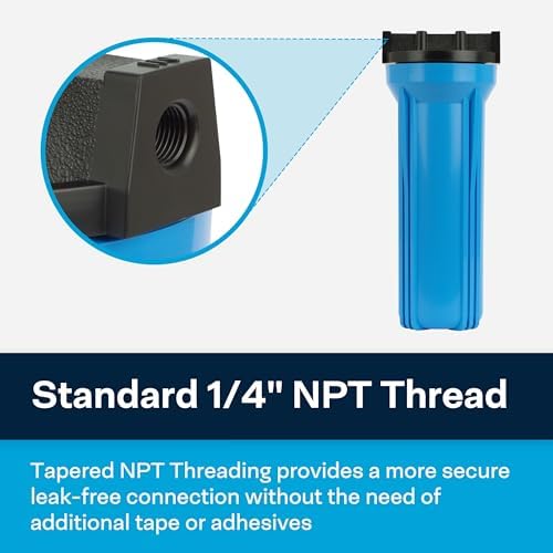 SpiroPure SP-FH-BL14 10x2.5 Water Filter Housing 10 x 2.5 Standard 1/4" NPT - Image 4
