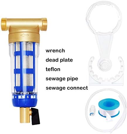 Beduan Whole House Spin Down Sediment Water Filter 50 Micron Reusable Pre Filter System Protector, 3/4" Male Thread, 1/2" Female Thread - Image 6