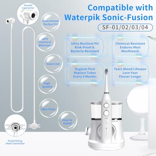 Replacemet Hose for Waterpik Sonic-Fusion Flossing Toothbrush, Hose for Waterpik Sonic-Fusion SF-01/02/03/04 Water Flosser, Replacement Parts for Water pik - Image 2