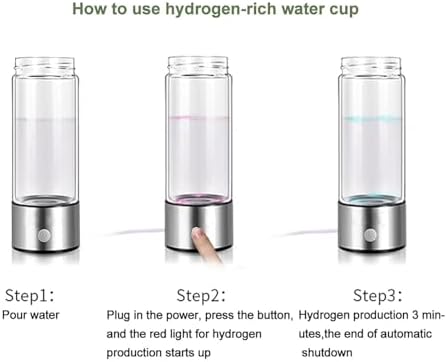 420ml Hydrogen Ionized Water Bottle, 800 to 1200PPB Level up Hydrogen Generator Bottle, Portable Water Ionizer Machine Generator Health Cup for Travel - Image 3