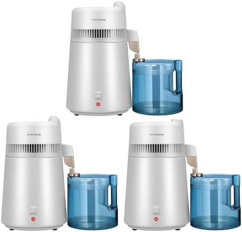 VIVOHOME 3 Pack Water Distiller Countertop 1.6 Gallon/6L 900W Distilled Water Machine with Smart Switch Purifier Filter for Home Office, White by VIVOHOME