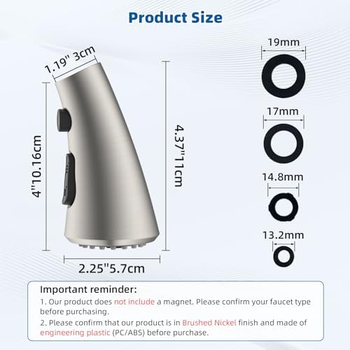 Hibbent cUPC Certified Curved Pull Down Kitchen Faucet Head Replacement - Image 5