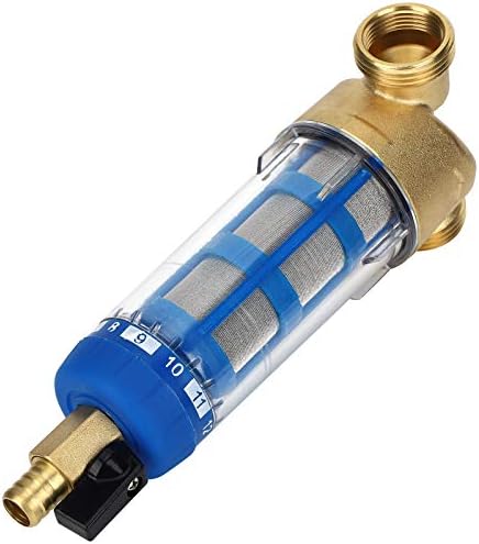 Water Filter, Spin Down Sediment Pre Filter 50 Micron Mesh, Reusable Whole House for Sediment Rust Sand Removal, G1 G3/4 Thread, Clear Housing Washable by YUEHISY