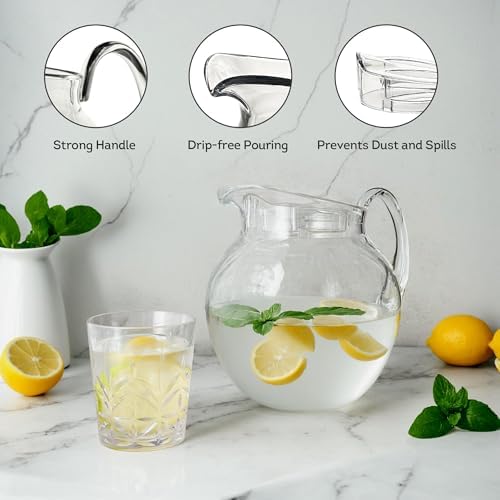 Lily's Home 115 oz Shatterproof plastic pitcher with lid, Large Capacity for both Indoor and Outdoor parties, for iced tea, lemonade, juice, margaritas, sangria and ice water - Image 5