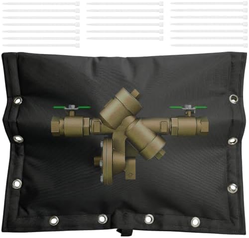 30"W x 24"H 3-Way Opening Backflow Preventer Insulation Cover (5°F), Black by Sfcddtlg