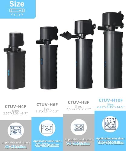 COOSPIDER Aquarium Filter with 6W U-V Light 158GPH for 10-45 Gallon Tank - Image 6