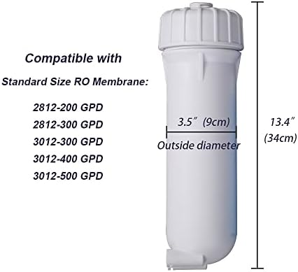 HUINING 3012 RO Membrane Housing with 3/8 1/4 Quick Connector,Wrench Set for 200/300/400/500 GPD (2812/3012) Residential Reverse Osmosis Membrane Water Filter Home Drinking Water Filtration System - Image 2