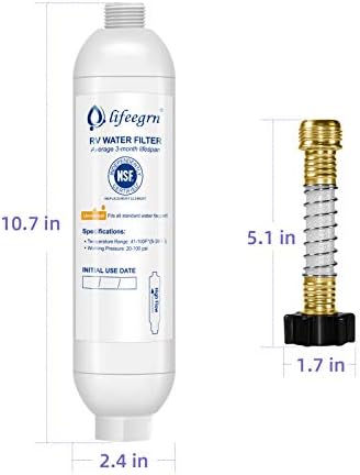 lifeegrn RV Water Filter with Hose Protector - Inline Water Filter, White - Image 5