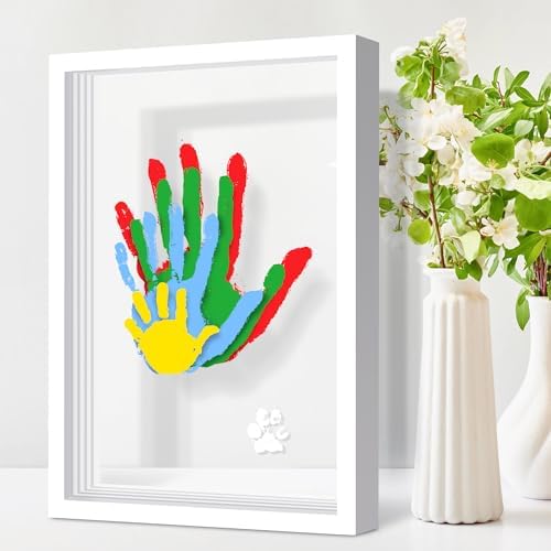 Family Handprint Kit for 4, Hand Print Keepsake Frame DIY Craft Gift by Omrhvi